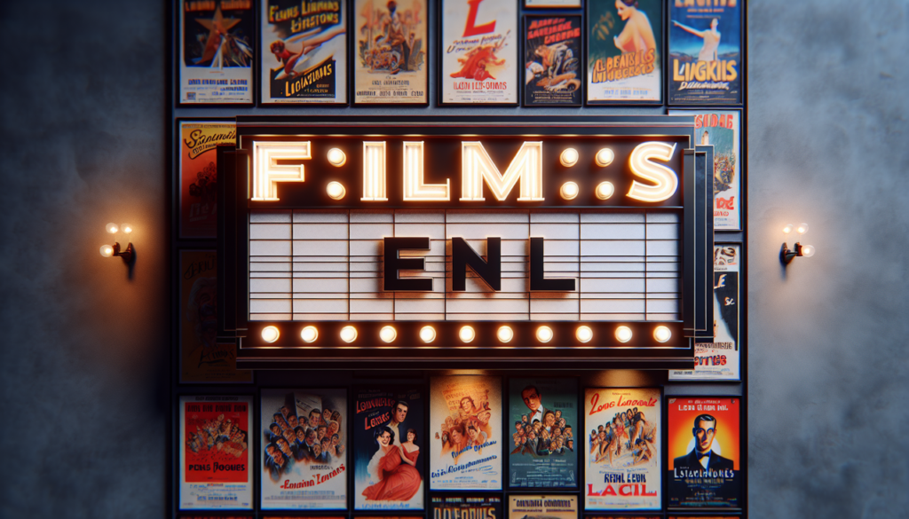 Affiche de cinéma "Films en L" avec affiches de films français en L, couleurs riches et détails fins.