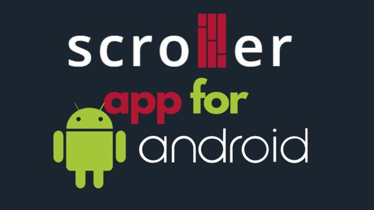 Page d'accueil de Scrolller affichant l'application et ses catégories de contenu NSFW