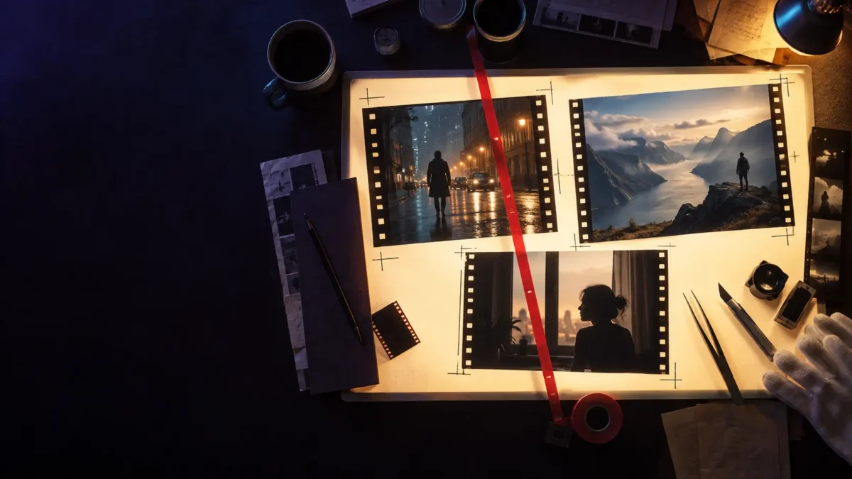 Ambiances de cinéma sur une table de montage